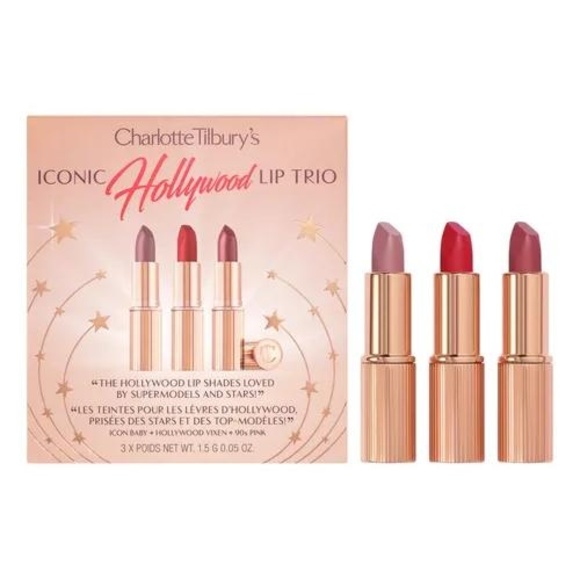 NIB Charlotte Tilbury Iconic Hollywood Lipstick Trio - Picture 1 of 5